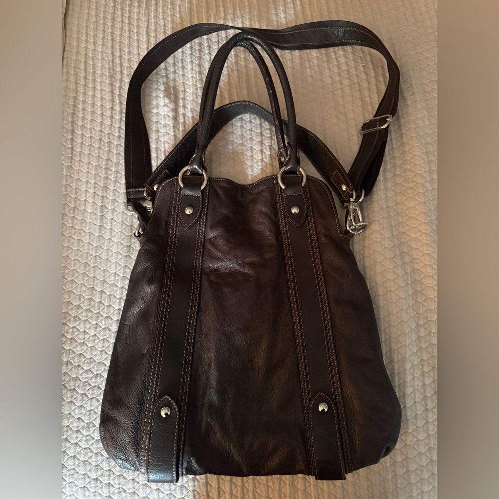 Brown leather bag handmade in Florence